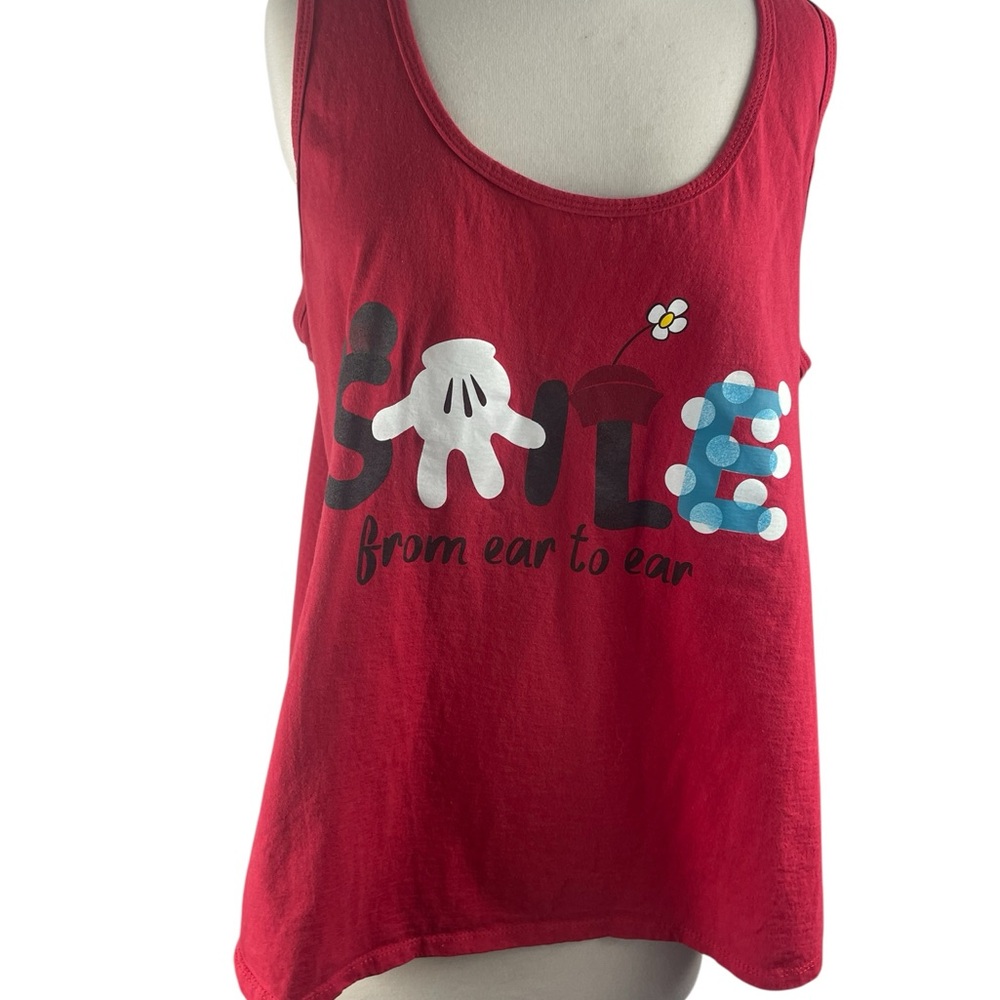 Disney Store "Smile Ear to Ear" Red Tank Top, Size XL